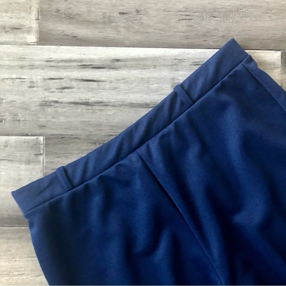 Vintage 70’s Appia Nautical Navy High Rise Pleated Wide Leg Pants w/ Belt - Picture 9 of 10